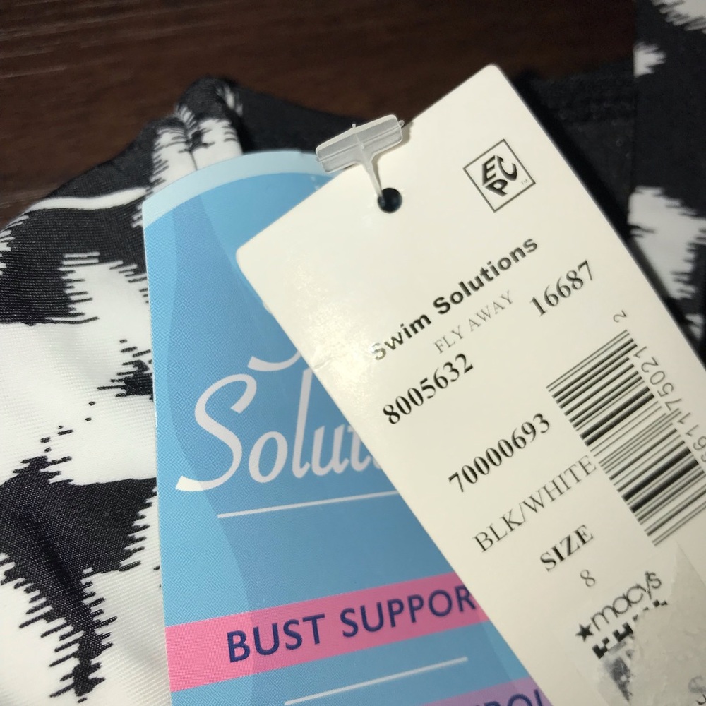 Swim Solutions Tummy-Control Fly Away Swim Dress NWT - Picture 5 of 10